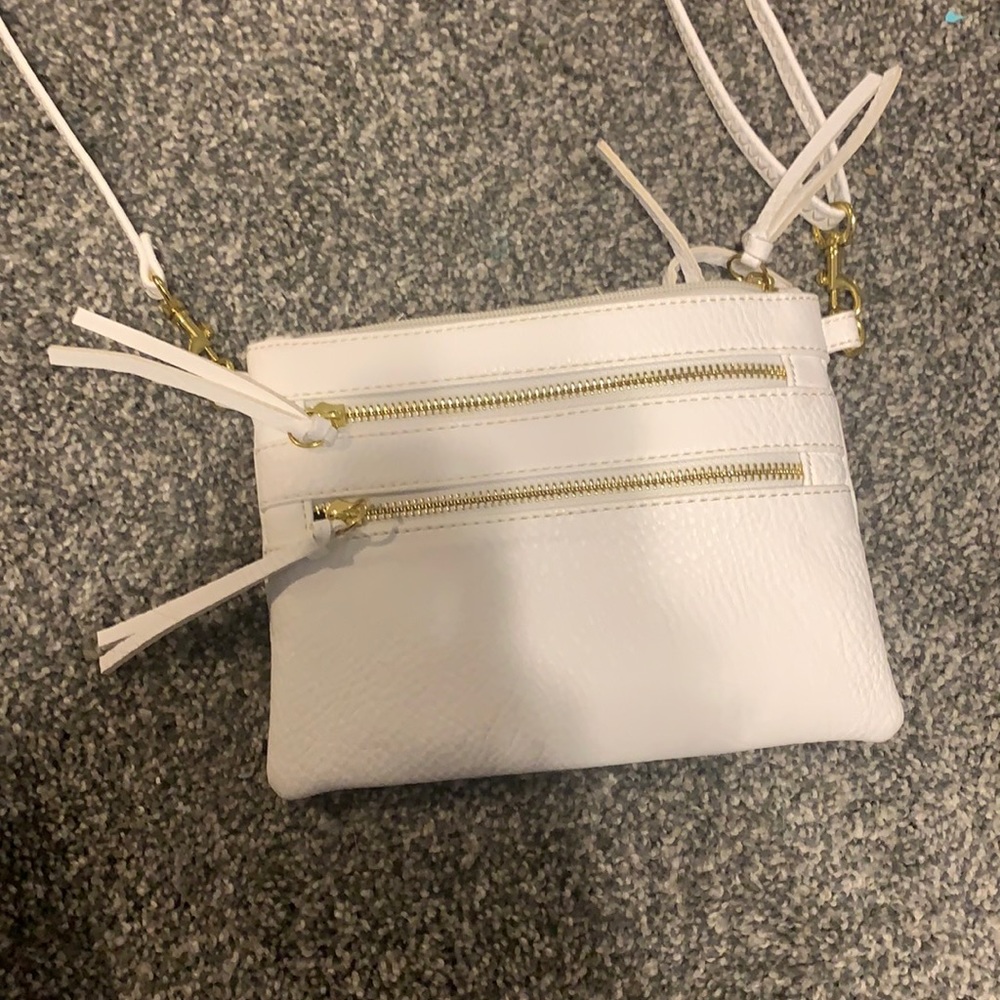 White cross body purse
